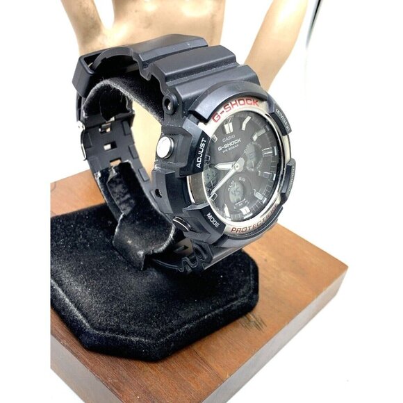 Casio Mens Watch G-Shock GAS100 Black Resin Analog Digital Tough Solar 4… - Picture 2 of 14